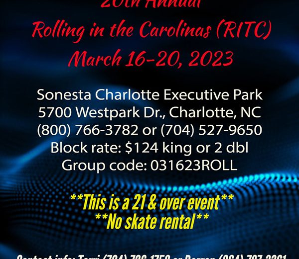 March 16th – 20th | 20th Annual Rolling In The Carolinas